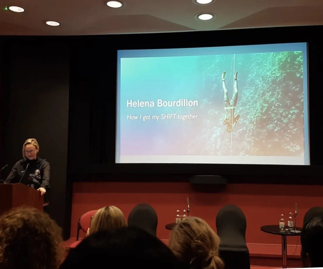 Helena presenting at HERWorld London