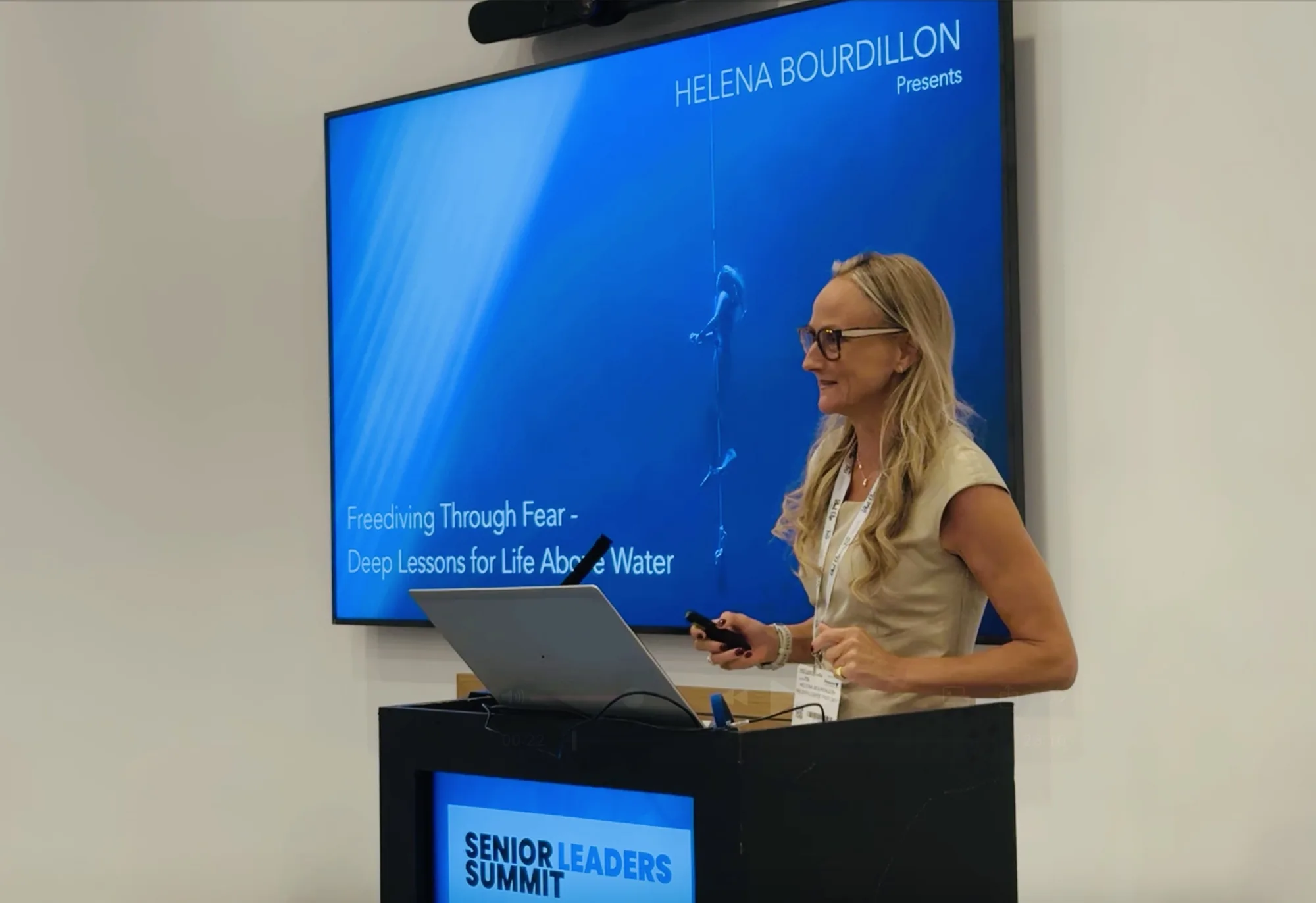 Helena speaking at the Senior Leaders Summit